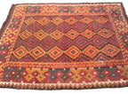 Traditional Afghan Diamond Kilim Rug – 189 x 255 cm | Handwoven Vintage Wool Rug