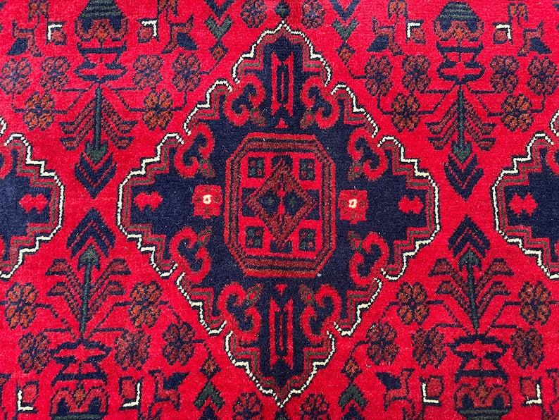 Traditional Afghan Turkoman Rug – 8.1 x 5.8 ft | Handmade 100% Wool Tribal Rug