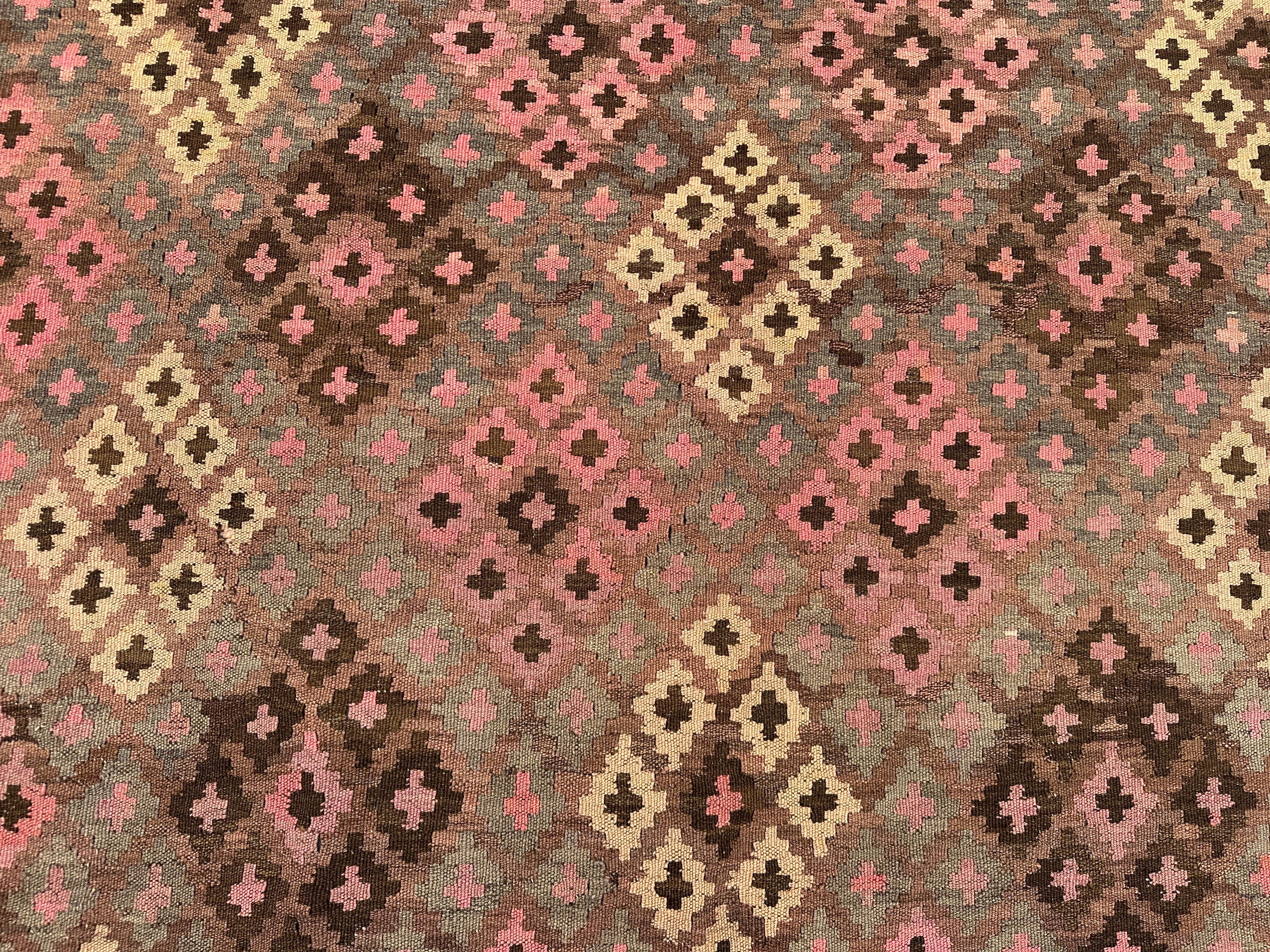 Oversized Afghan Kilim Rug 401x254cm | Handmade Wool Flatweave Tribal Carpet