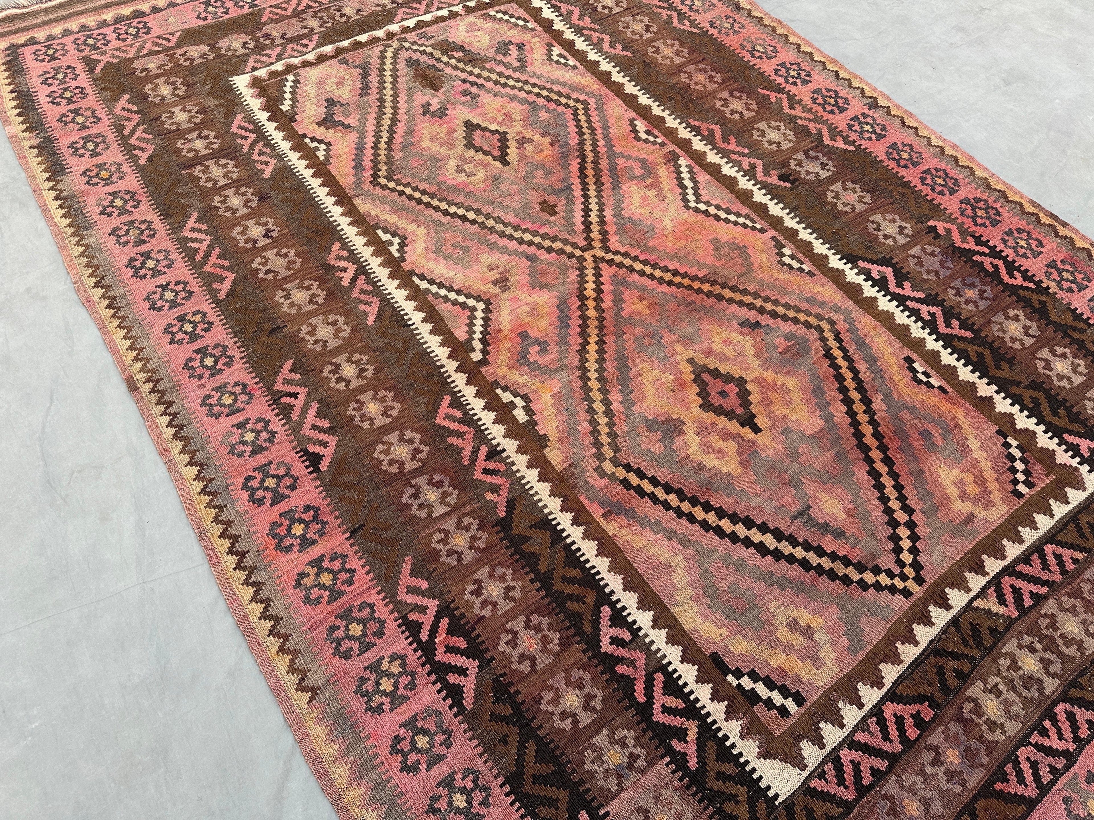 Handmade Afghan Kilim Rug 251 x 156 cm Wool Rug Turkish Style Kilim