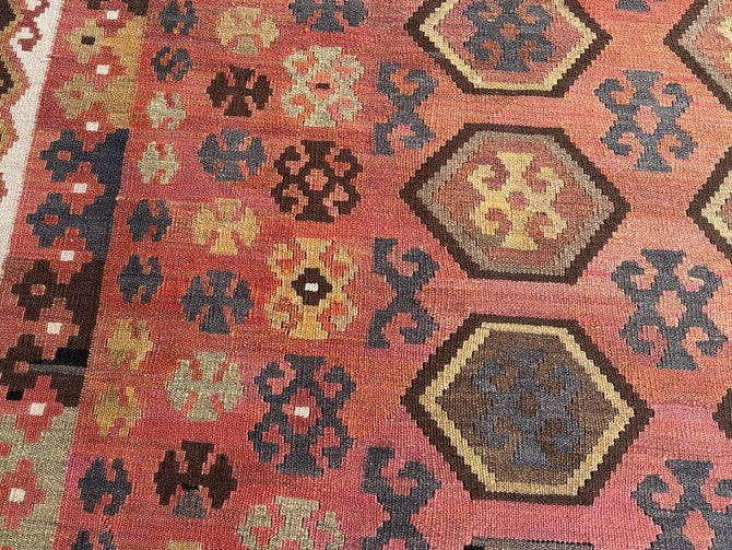 Blush Afghan Kilim Rug – 300 x 200 cm | Vintage Handwoven Geometric Wool Rug