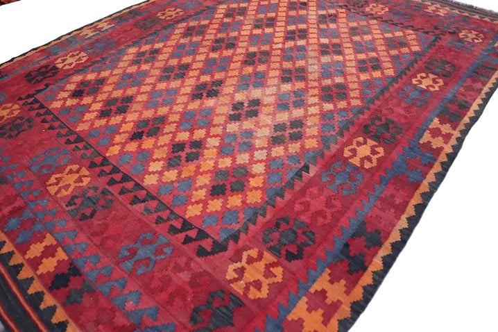 Sunset Afghan Kilim Rug – 200 x 300 cm | Handwoven Tribal Wool Carpet