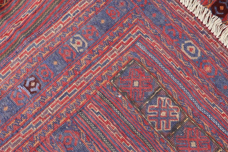 Mashwani Berjesta Tribal Rug 198 × 301 cm – Handwoven Wool Flatweave | Geometric Afghan Design