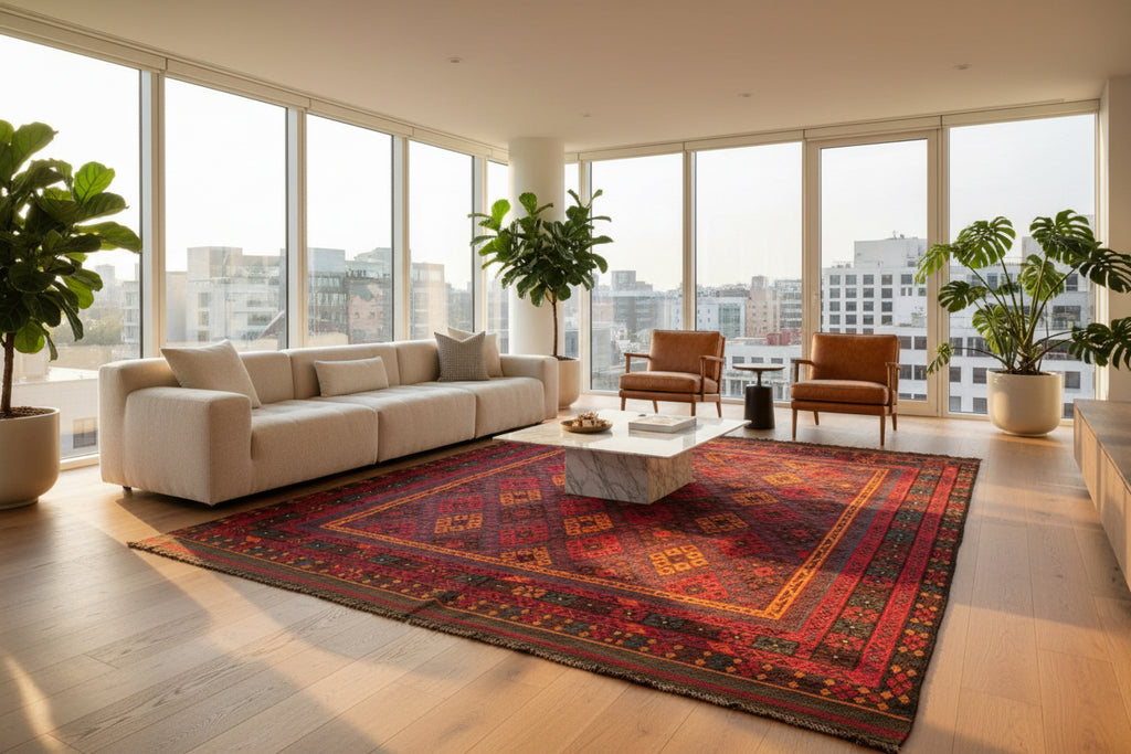Grand Afghan Kilim Rug – 401 x 254 cm | Extra Large Handwoven Tribal Wool Rug