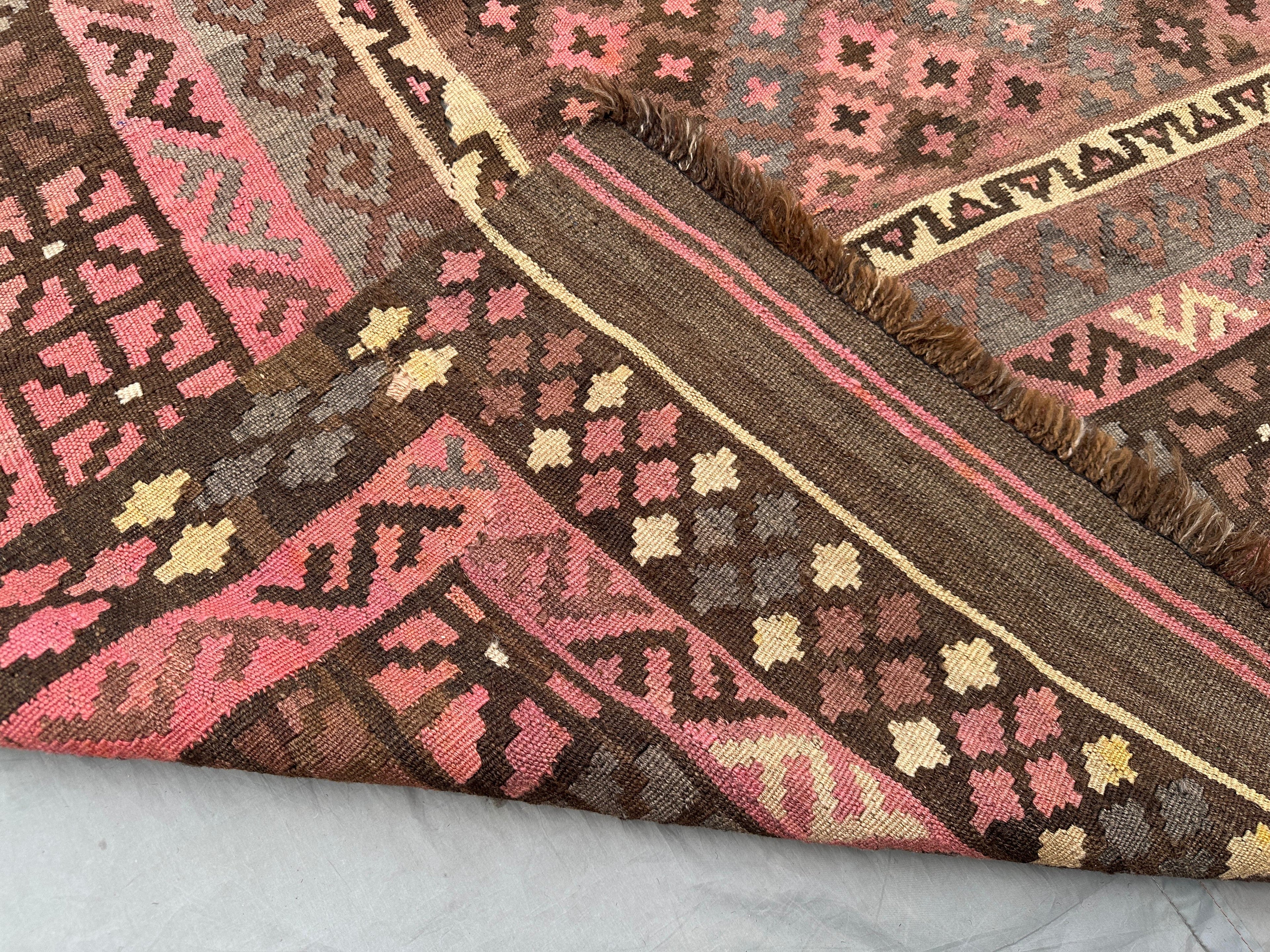 Oversized Afghan Kilim Rug 401x254cm | Handmade Wool Flatweave Tribal Carpet