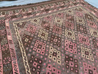 Oversized Afghan Kilim Rug 401x254cm | Handmade Wool Flatweave Tribal Carpet
