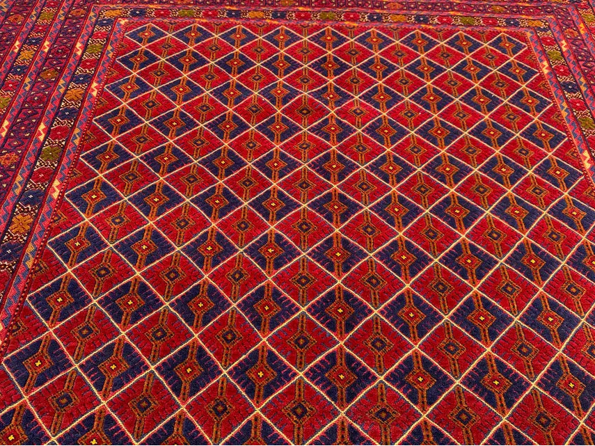 Mashwani Tribal Rug 198 × 296 cm – Handwoven Wool Flatweave | Geometric Afghan Design | 6.5 × 9.7 ft