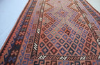 Slate Blue Afghan Kilim Rug – 266 x 159 cm | Vintage Handwoven Tribal Wool Rug