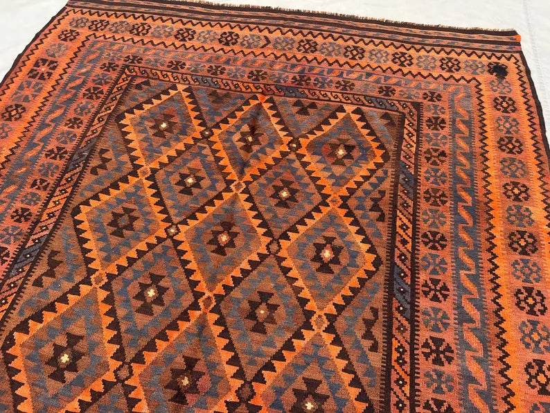 Desert Bronze Afghan Kilim Rug – 300 x 200 cm | Vintage Handwoven Wool Flatweave