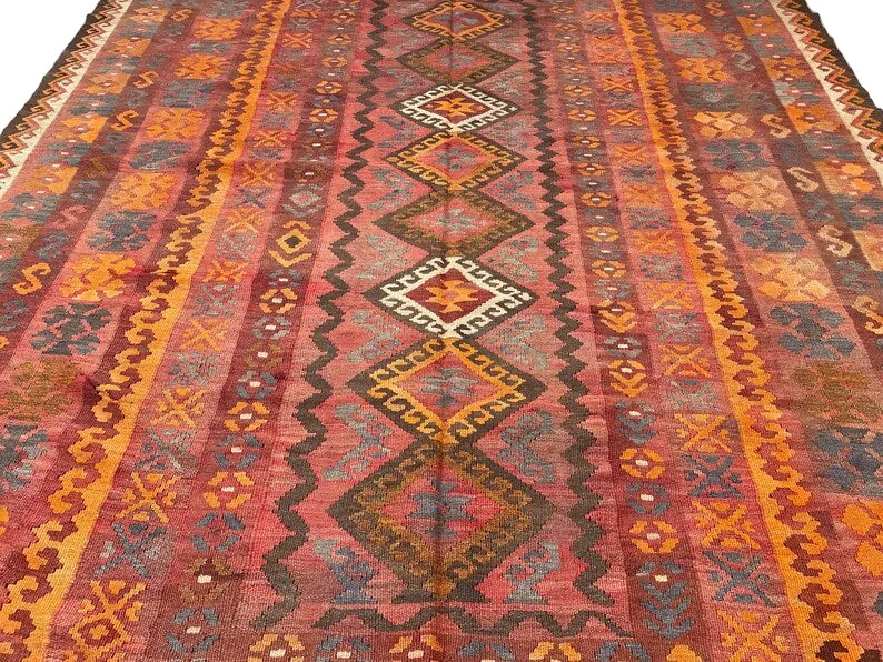 Nomad Heritage Afghan Kilim Rug – 260 x 202 cm | Vintage Handwoven Wool Flatweave