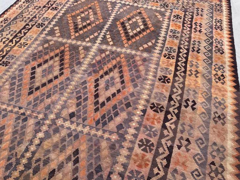 Handmade Large Afghan Kilim Rug 400x 250 cm Wool Rug Turkish Style Kilim