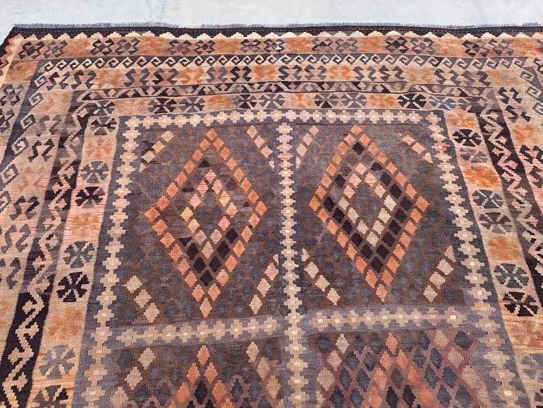 Handmade Large Afghan Kilim Rug 400x 250 cm Wool Rug Turkish Style Kilim