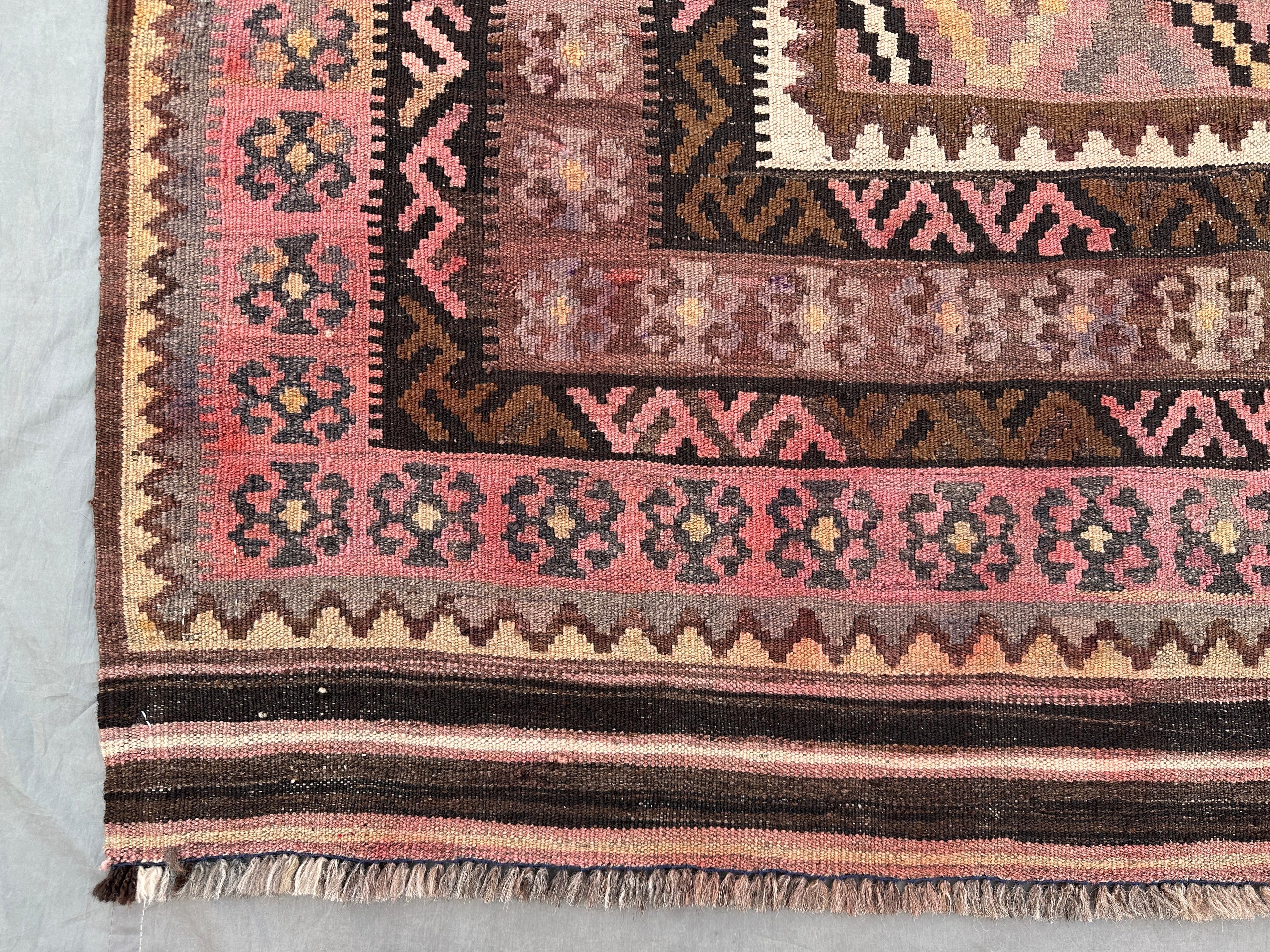 Handmade Afghan Kilim Rug 251 x 156 cm Wool Rug Turkish Style Kilim