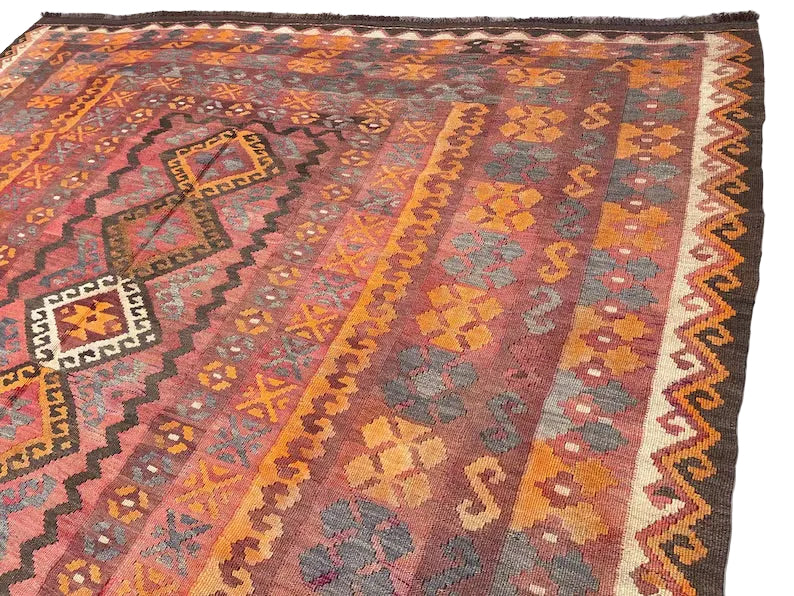 Nomad Heritage Afghan Kilim Rug – 260 x 202 cm | Vintage Handwoven Wool Flatweave