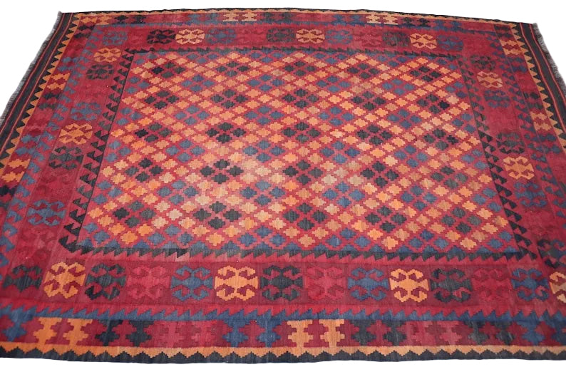 Sunset Afghan Kilim Rug – 200 x 300 cm | Handwoven Tribal Wool Carpet
