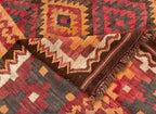 Traditional Afghan Diamond Kilim Rug – 189 x 255 cm | Handwoven Vintage Wool Rug