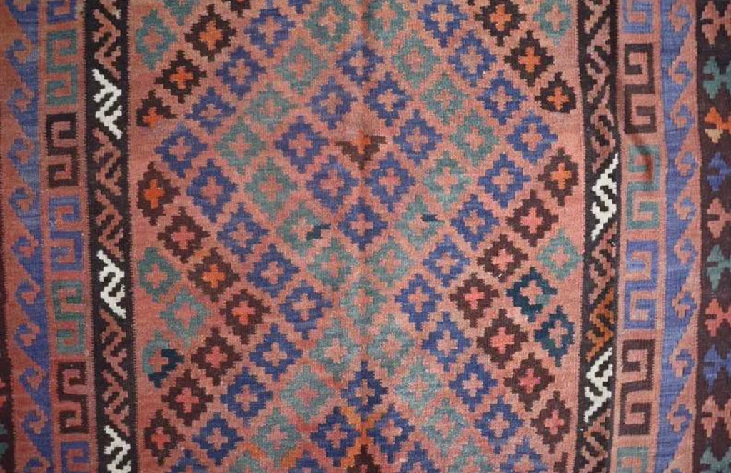 Slate Blue Afghan Kilim Rug – 266 x 159 cm | Vintage Handwoven Tribal Wool Rug