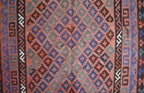 Slate Blue Afghan Kilim Rug – 266 x 159 cm | Vintage Handwoven Tribal Wool Rug