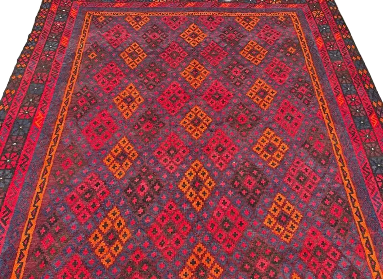 Grand Afghan Kilim Rug – 401 x 254 cm | Extra Large Handwoven Tribal Wool Rug