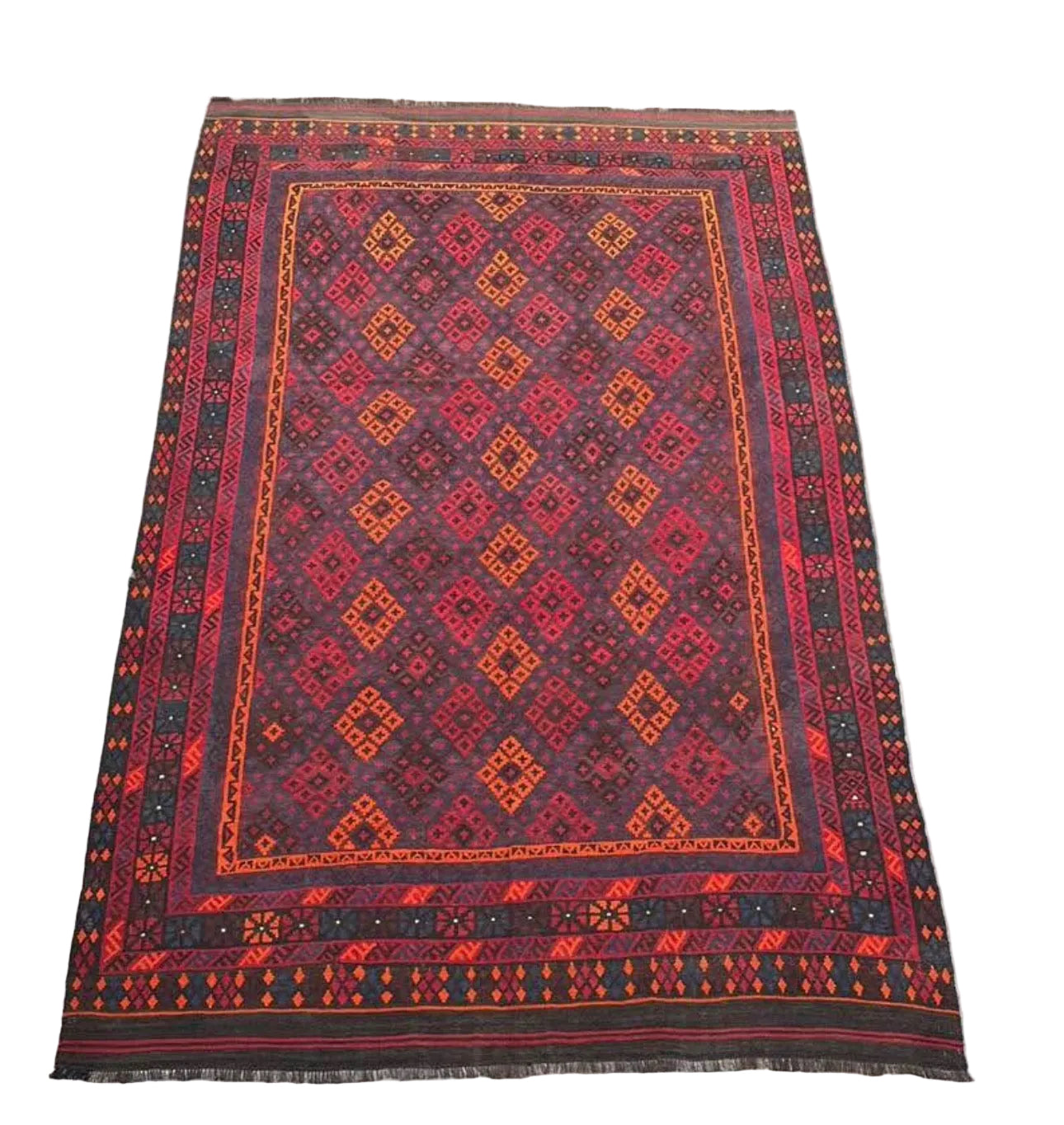 Grand Afghan Kilim Rug – 401 x 254 cm | Extra Large Handwoven Tribal Wool Rug