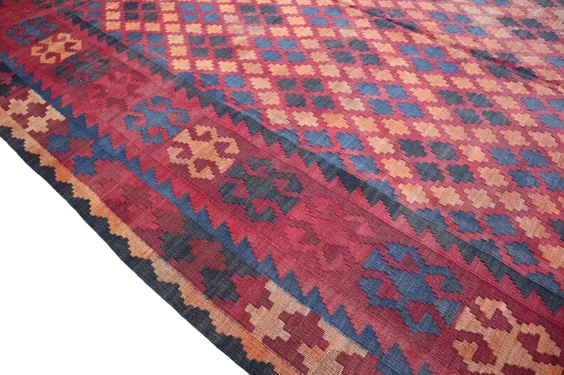 Sunset Afghan Kilim Rug – 200 x 300 cm | Handwoven Tribal Wool Carpet