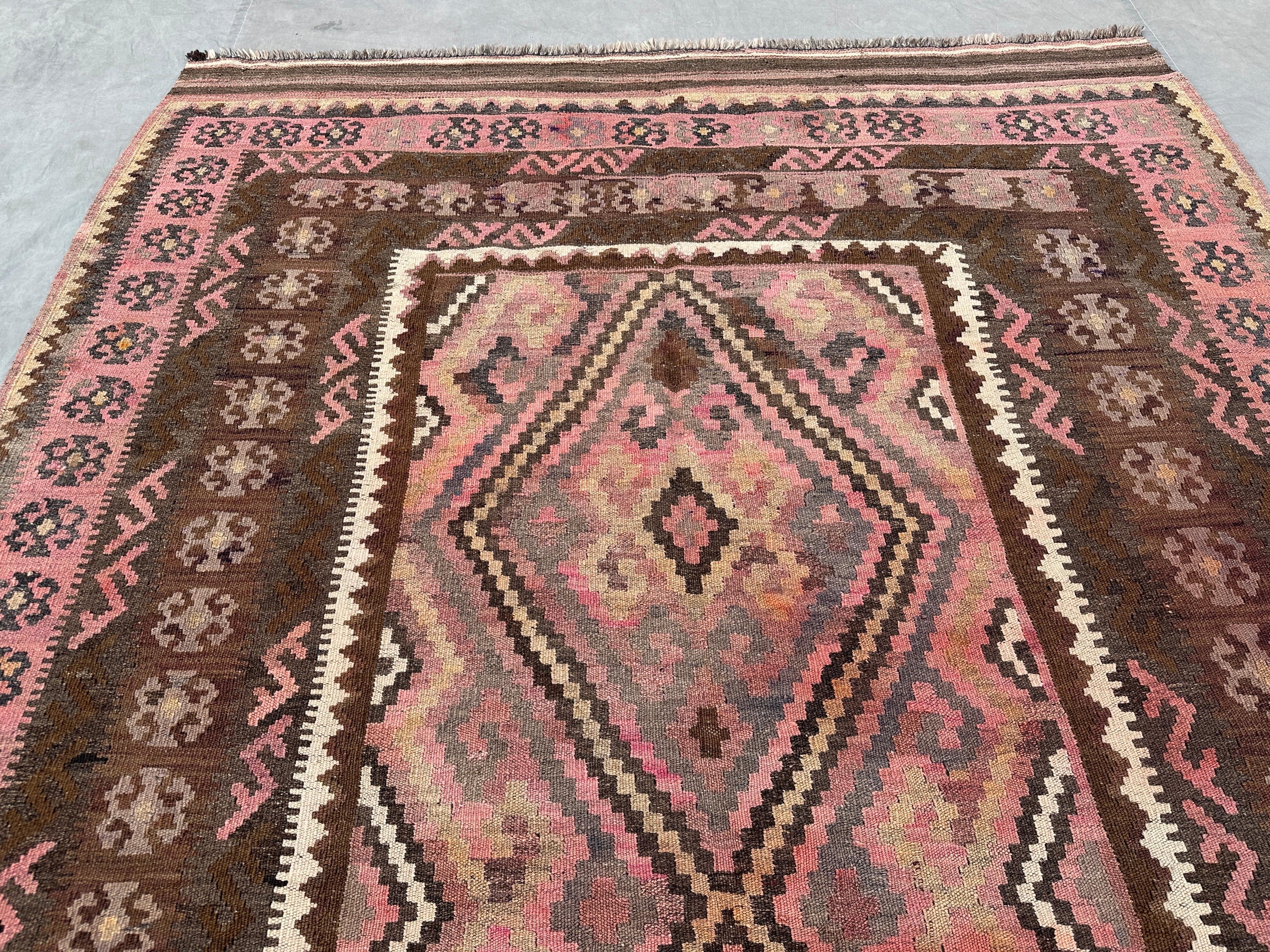 Handmade Afghan Kilim Rug 251 x 156 cm Wool Rug Turkish Style Kilim