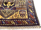 Handmade Afghan Baluchi Rug – Tribal Wool Area Rug | Vintage Geometric Carpet | Traditional Afghan Design | 210 x 118 cm