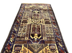Handmade Afghan Baluchi Rug – Tribal Wool Area Rug | Vintage Geometric Carpet | Traditional Afghan Design | 210 x 118 cm
