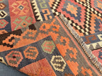 Handmade Afghan Kilim Rug – 200 x 300 cm | Terracotta Geometric Wool Flatweave | Large Tribal Area Rug
