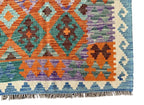 Handmade Afghan Kilim  Rug 205 × 300 cm – 6.9 × 9’1 | Boho Tribal Flatweave | Multicolour Geometric Design