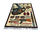 Afghan Pictorial War Rug | Handmade Collectible Folk Art Rug
