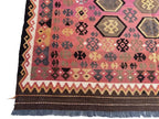 Blush Afghan Kilim Rug – 300 x 200 cm | Vintage Handwoven Geometric Wool Rug