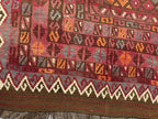 Handmade Afghan Kilim  Rug 334 × 394 cm – 7’8× 12’11 | Boho Tribal Flatweave | Multicolour Geometric Design