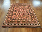 Antique Afghan Handmade Kilim Rug 304 x 244 cm | Terracotta & Brown Tribal Wool Carpet