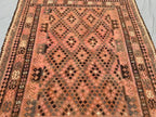 Antique Afghan Handmade Kilim Rug 304 x 244 cm | Terracotta & Brown Tribal Wool Carpet