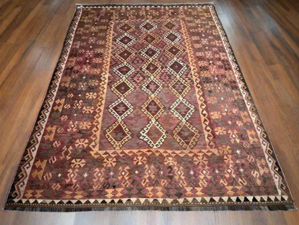 Handmade Afghan Kilim Rug – Geometric Tribal Design 285 x 203 cm