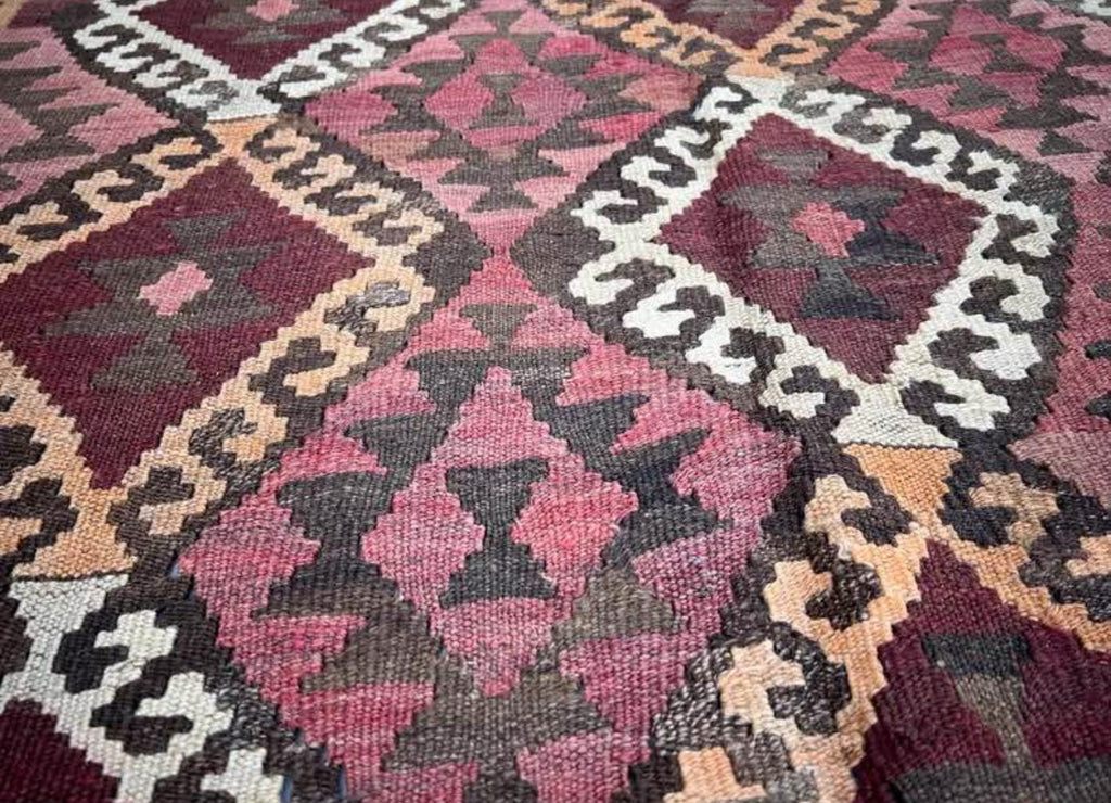Handmade Afghan Kilim Rug – Geometric Tribal Design 285 x 203 cm