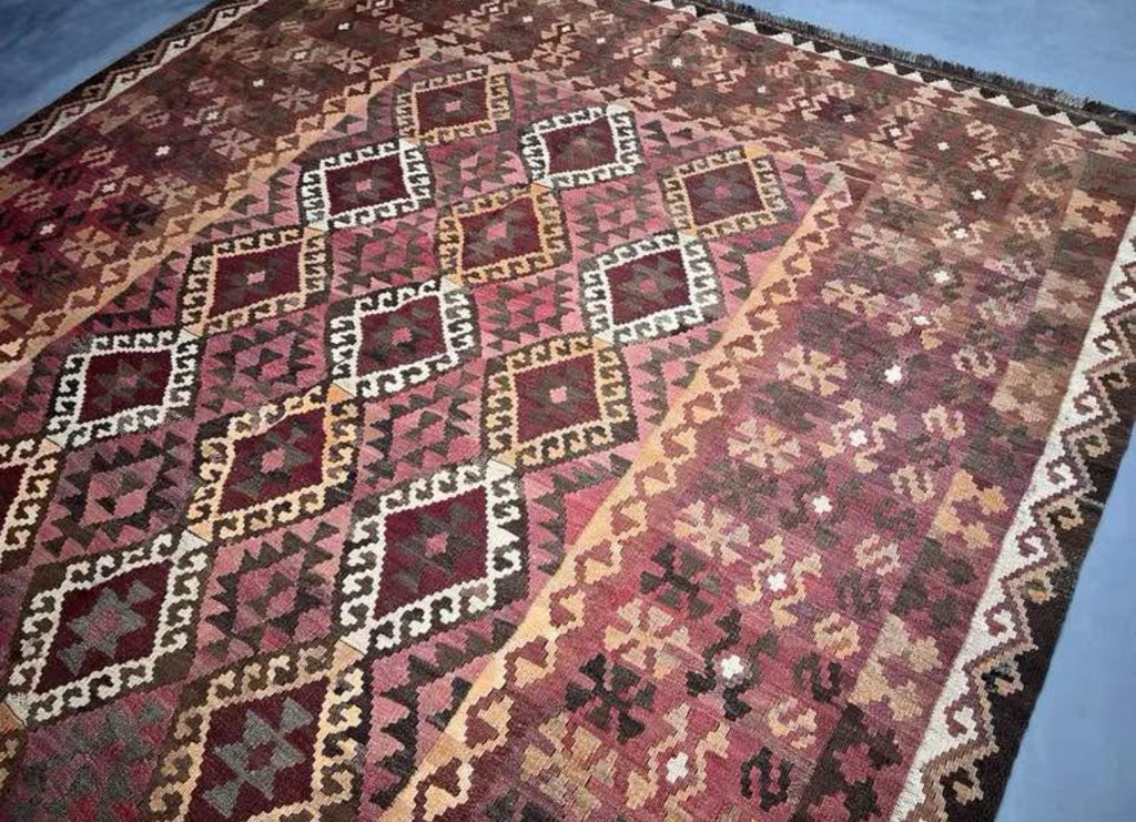 Handmade Afghan Kilim Rug – Geometric Tribal Design 285 x 203 cm