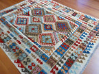 Afghan Kilim Rug 168x203 cm – Handwoven Wool Flatweave Tribal Boho Carpet
