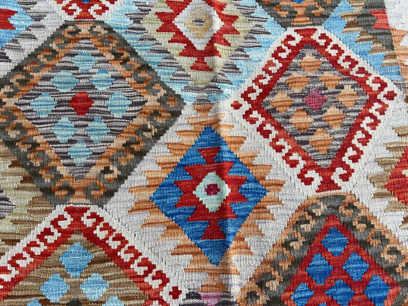 Afghan Kilim Rug 168x203 cm – Handwoven Wool Flatweave Tribal Boho Carpet