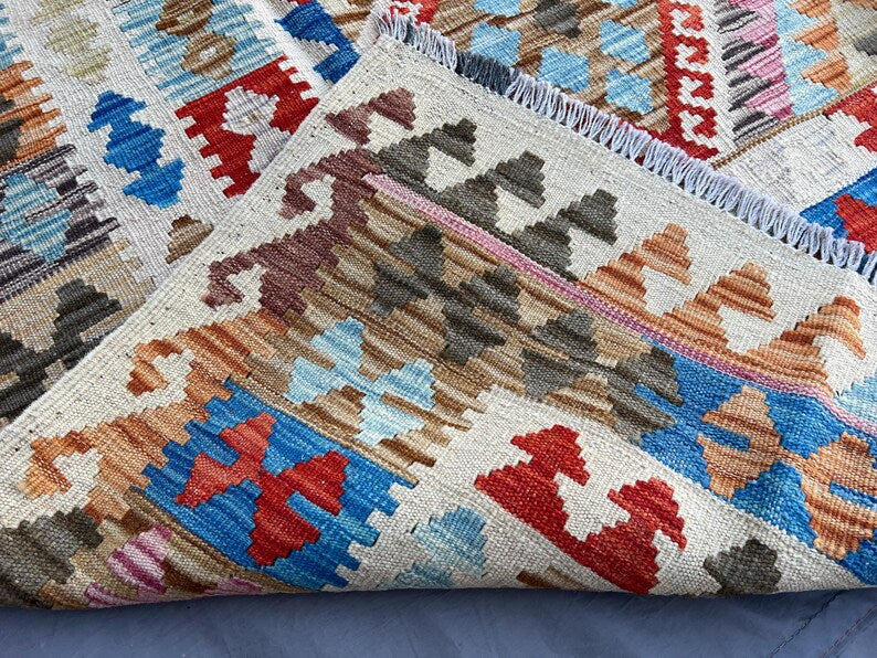 Afghan Kilim Rug 168x203 cm – Handwoven Wool Flatweave Tribal Boho Carpet