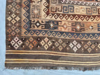 Oversized Afghan Kilim Rug – Handwoven Wool Flatweave 245x427 cm | Large Tribal Geometric Area Rug