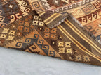 Oversized Afghan Kilim Rug – Handwoven Wool Flatweave 245x427 cm | Large Tribal Geometric Area Rug