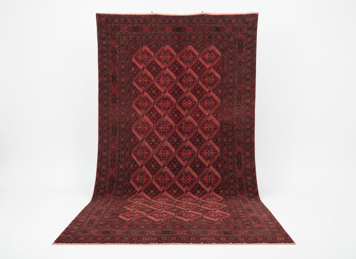 Vintage Afghan Rug – 193x297 cm | Handwoven Tribal Wool Carpet