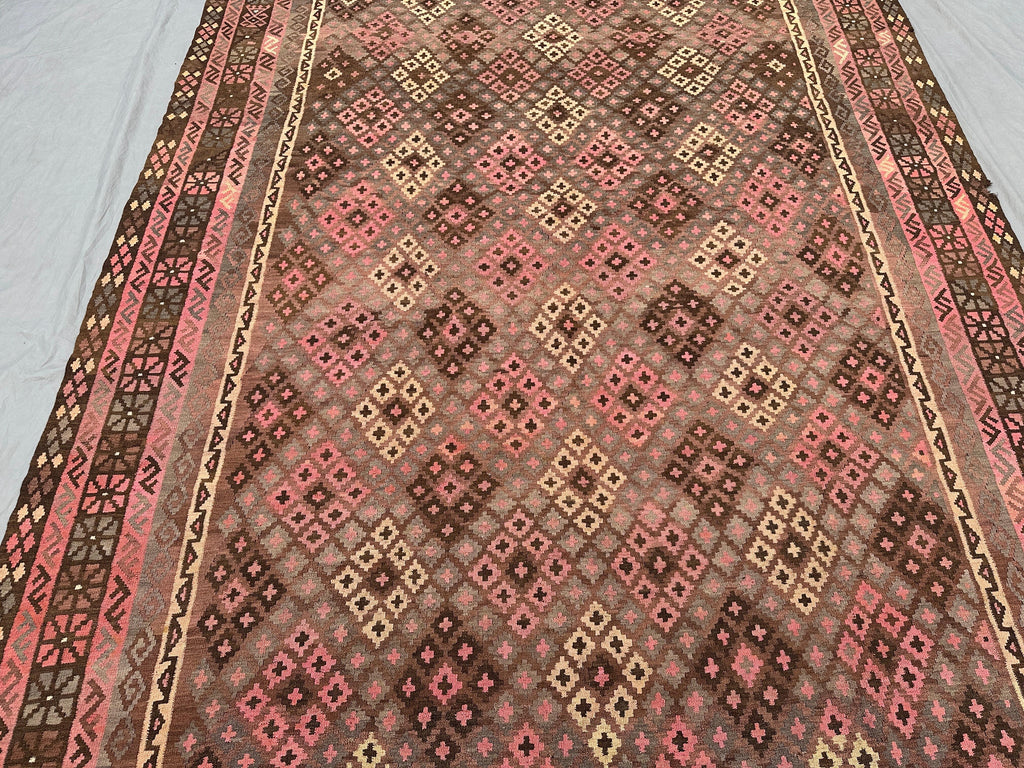 Oversized Afghan Kilim Rug 401x254cm | Handmade Wool Flatweave Tribal Carpet