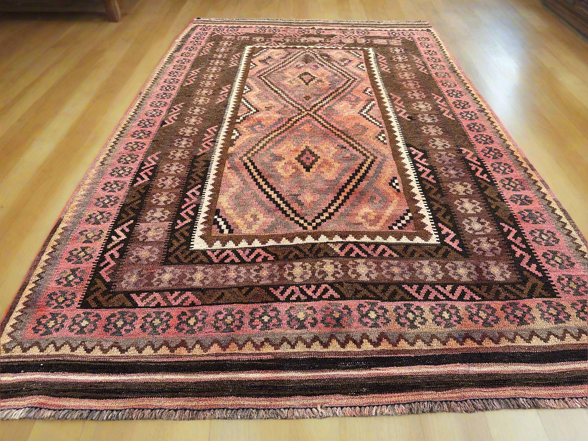 Handmade Afghan Kilim Rug 251 x 156 cm Wool Rug Turkish Style Kilim