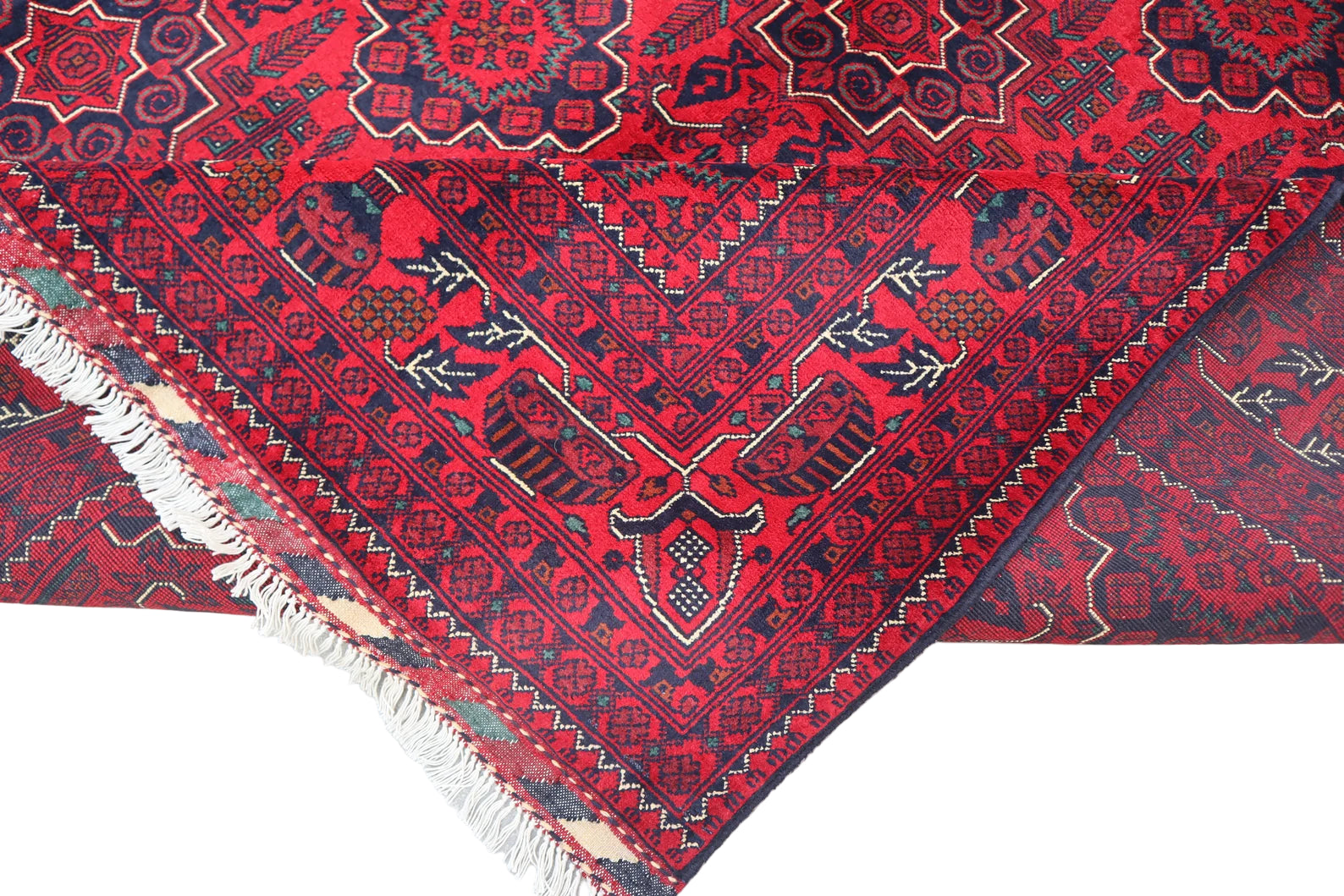 Afghan Khal Mohammadi Rug 6.6 × 10.0 ft (201 × 305 cm) – Highest Quality Hand-Knotted Wool Tribal Red Rug