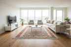 Handmade Afghan Kilim Rug – 204x277 cm | Multicolor Tribal Wool Carpet