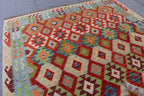 Handmade Afghan Kilim Rug – 210x311 cm | Multicolor Tribal Wool Carpet