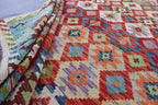 Handmade Afghan Kilim Rug – 210x311 cm | Multicolor Tribal Wool Carpet